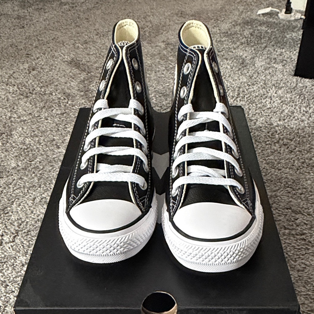 Converse Black High-Top Canvas Sneakers with White Trim